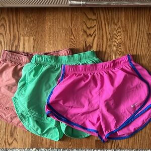 Nike run shorts with brief. Size small. Set of three